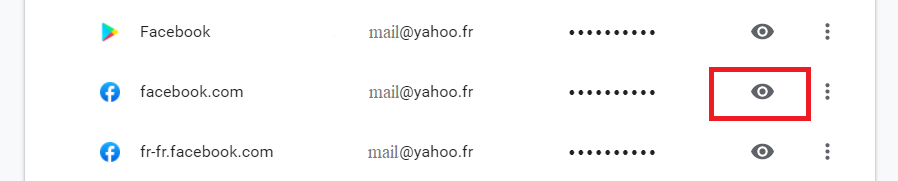 Voir mot de passe Facebook en étant connecté