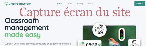 Accès au site ClassroomScreen