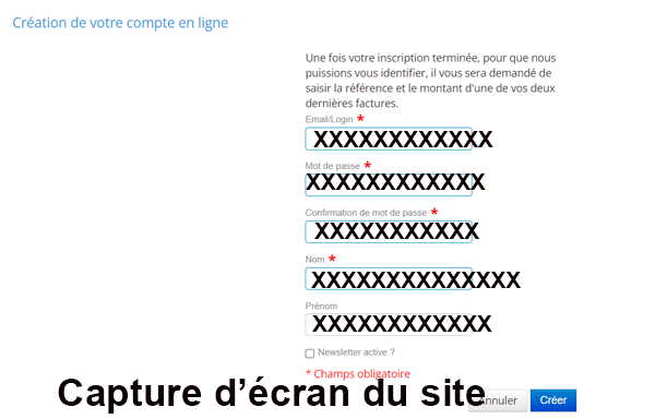 Créer un compte Sen'Eau