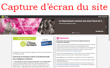 Accéder à mon ENT mon-e-college.loiret.fr