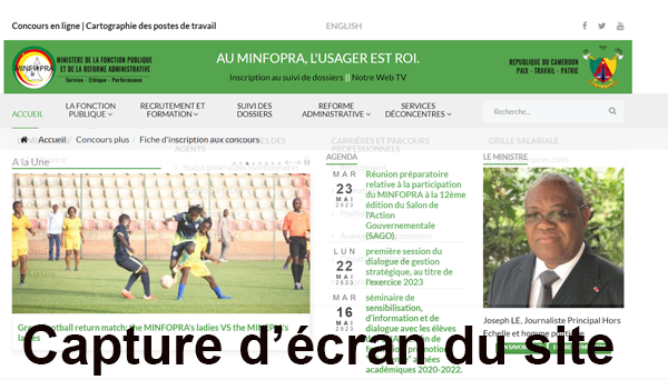 Créer un compte MINFOPRA