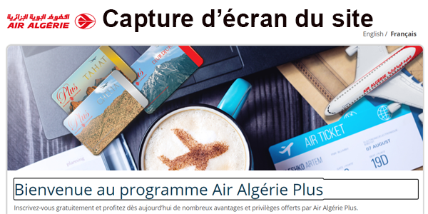 Inscription carte fidélité Djurdjura Air Algérie Plus