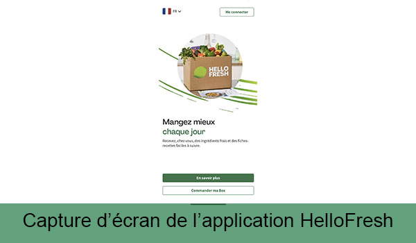 Étapes de création d'un compte HelloFresh sur mobile