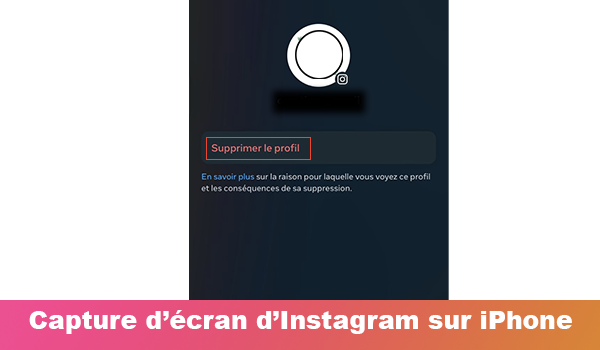 Démarche de suppression d'un comtpe Instagram de la liste sur iPhone